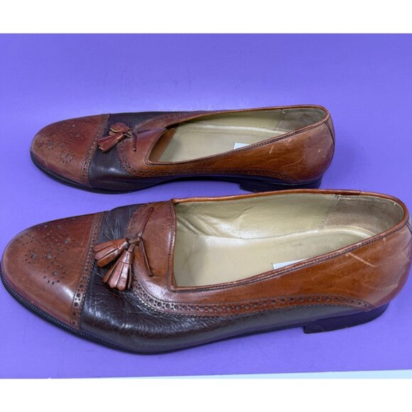 Mezlan Cap Toe Leather Loafers Mens 13 Brown Tassel Brogue Dress Shoe Spain main image 4